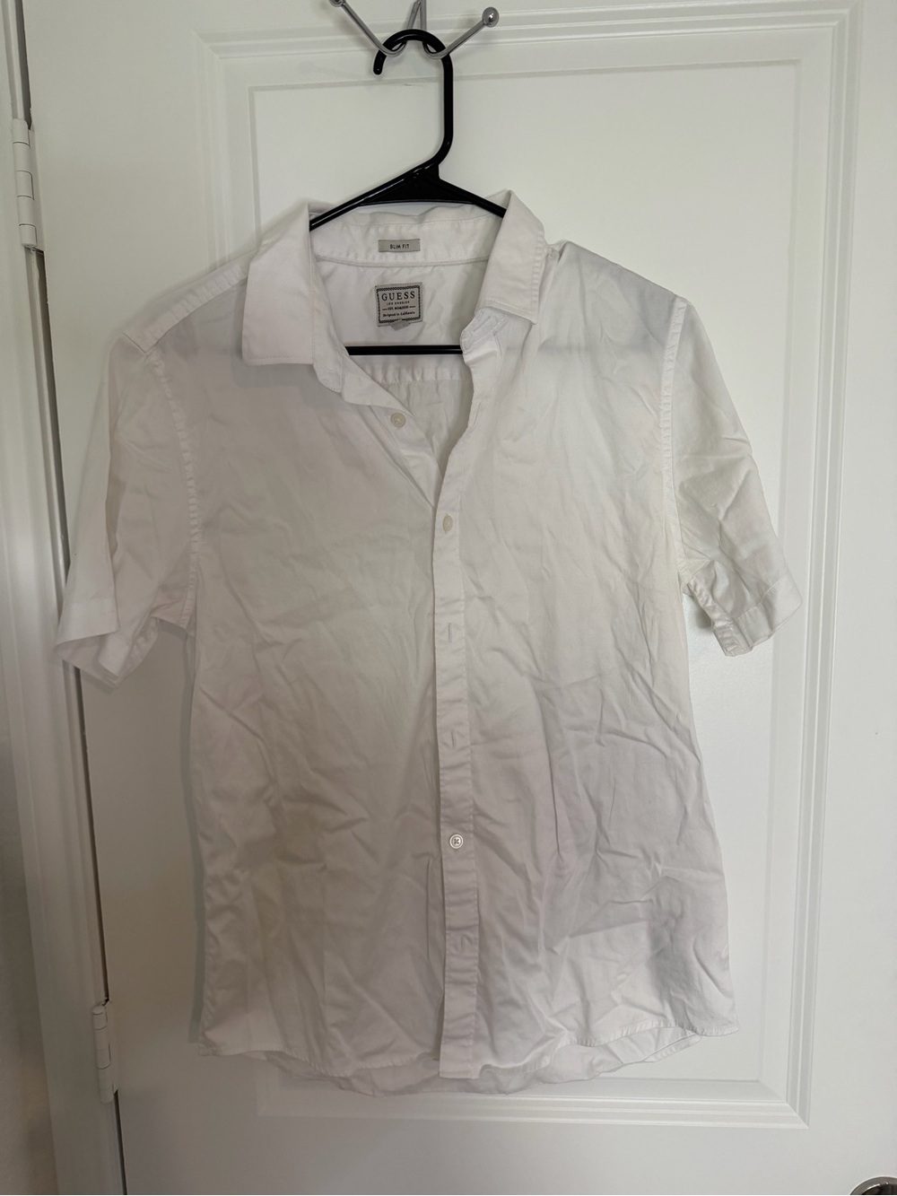 Guess White Short-Sleeve Casual Button-Down Shirt
